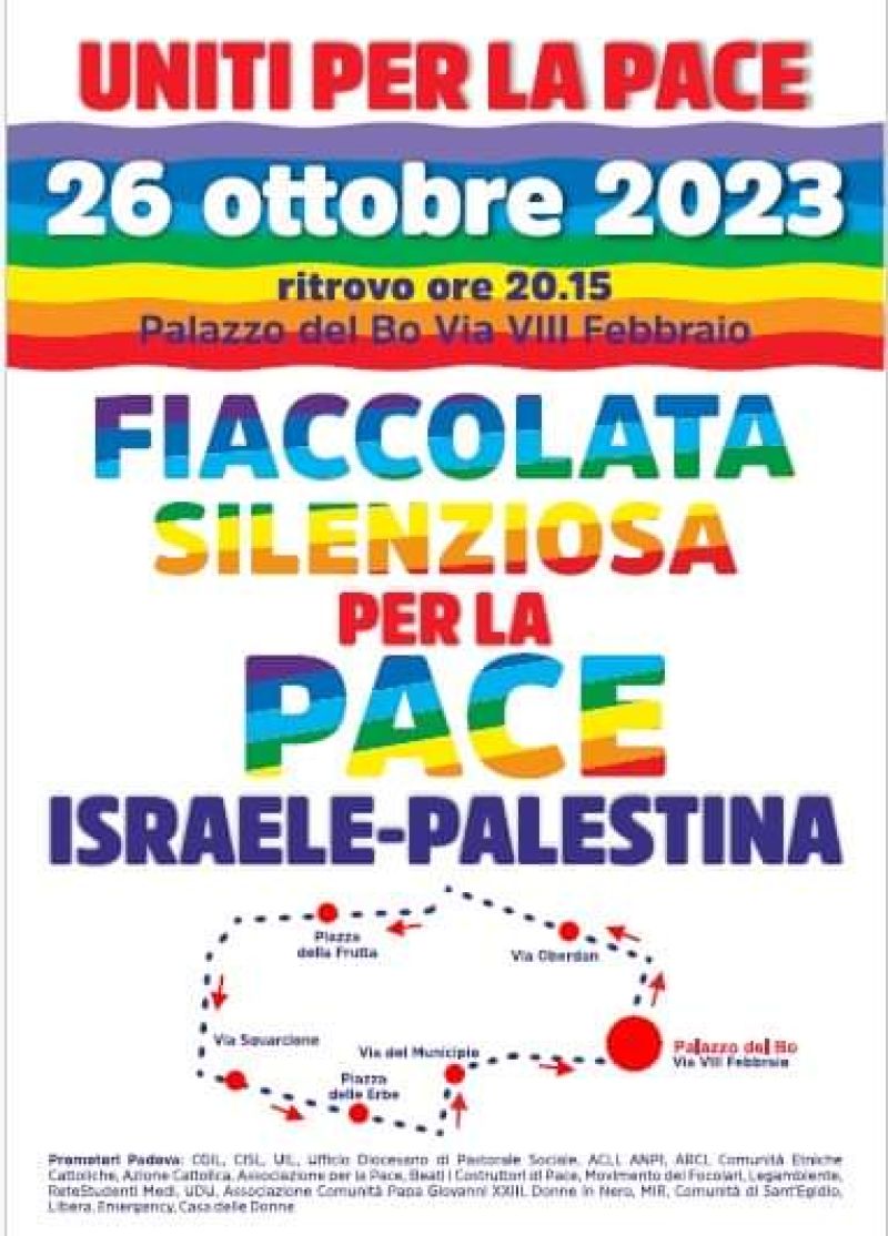 Fiaccolata silenziosa per la pace Israele-Palestina - Acli Padova (PD)