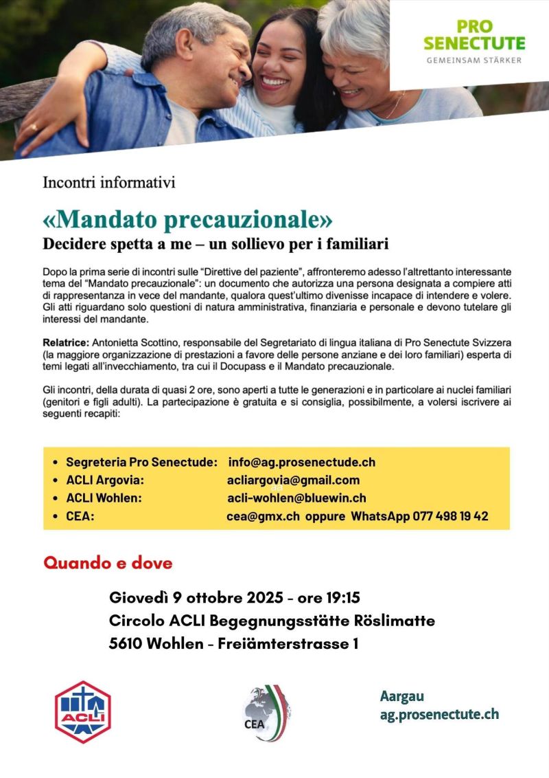 Mandato precauzionale - Circolo Acli Wohlen (Svizzera)