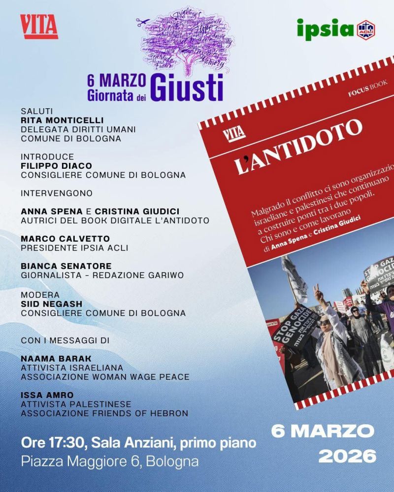 6 MARZO GIORNATA DEI GIUSTI - BOLOGNA