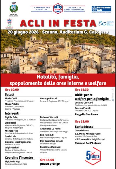 ACLI IN FESTA - SCANNO (AQ) - CIRCOLO ACLI SCANNO VILLALAGO APS - ACLI PROVINCIALI L'AQUILA APS