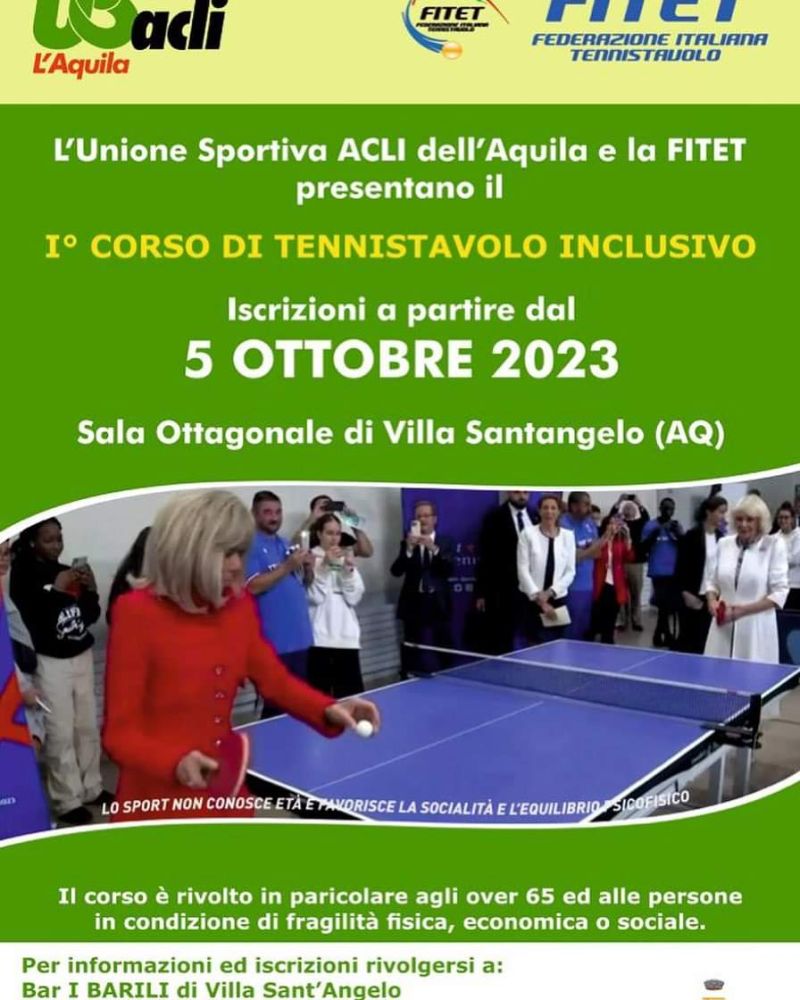 1° Corso di Tennistavolo Inclusivo -US Acli L&#039;Aquila (AQ)