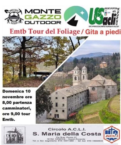 Emtb Tour del Foliage: Gita a piedi - US Acli Genova e Circolo Acli S. Maria della Costa (GE)