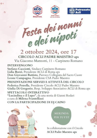 Festa dei nonni e dei nipoti - Acli Roma e Circolo Acli Padre Maestro (RM)