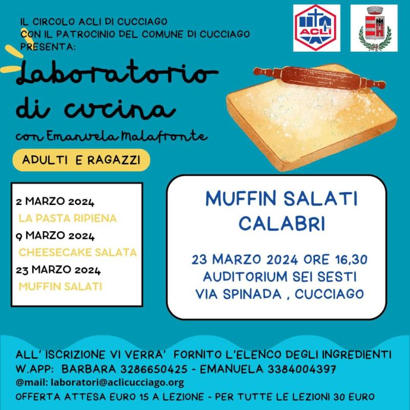 Laboratorio di Cucina: Muffin Salati Calabri - Circolo Acli Cucciago (CO)