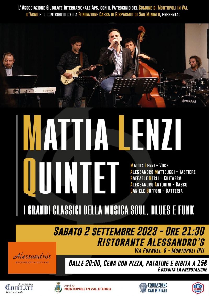 Concerto: Mattia Lenzi Quintet - Circolo Acli Montopoli in Val d'Arno (PI)