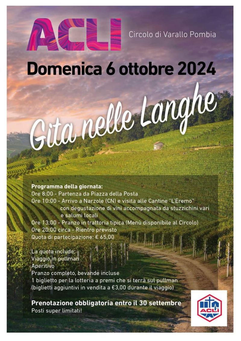 Gita nelle Langhe - Circolo Acli Varallo Pombia (NO)