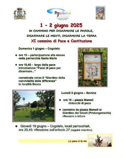 In cammino per disarmare le parole, disarmare le menti, disarmare la terra - Circolo Acli Cogoleto (Cogoleto)