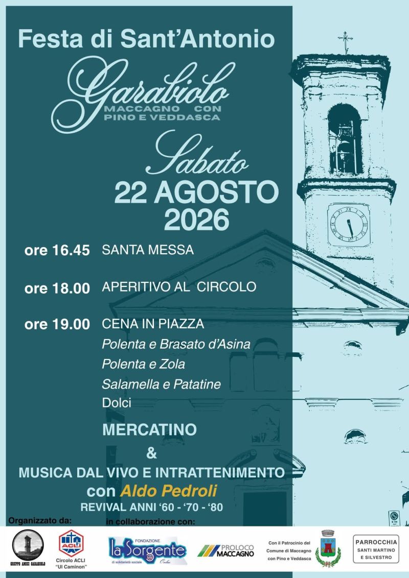FESTA DI S.ANTONIO - GARABIOLO MACCAGNO CON PINO E VEDDASCA (VA) - CIRCOLO ACLI UL CAMINON