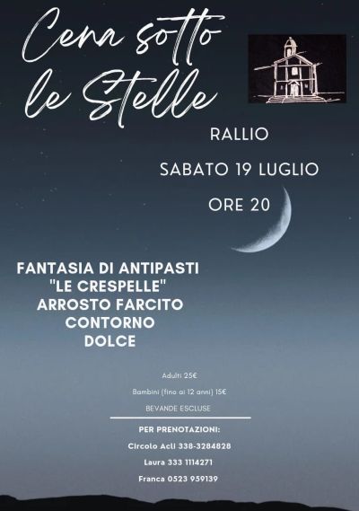 Cena sotto le Stelle - Rivergaro (PC) - Circolo Acli Rallio (PC)