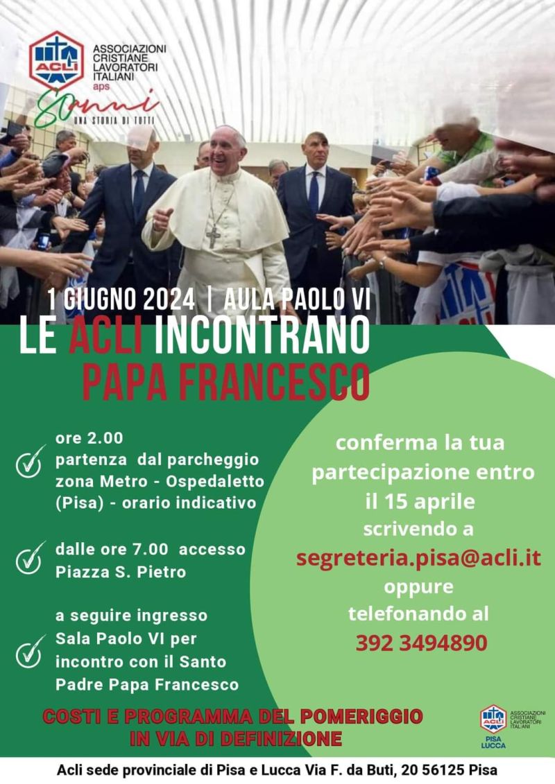 Le Acli Incontrano Papa Francesco - Acli Pisa e Lucca
