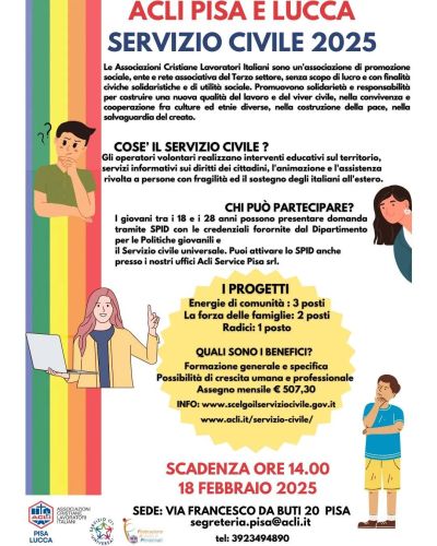 Servizio Civile 2025 - Acli Pisa e Lucca (PI)