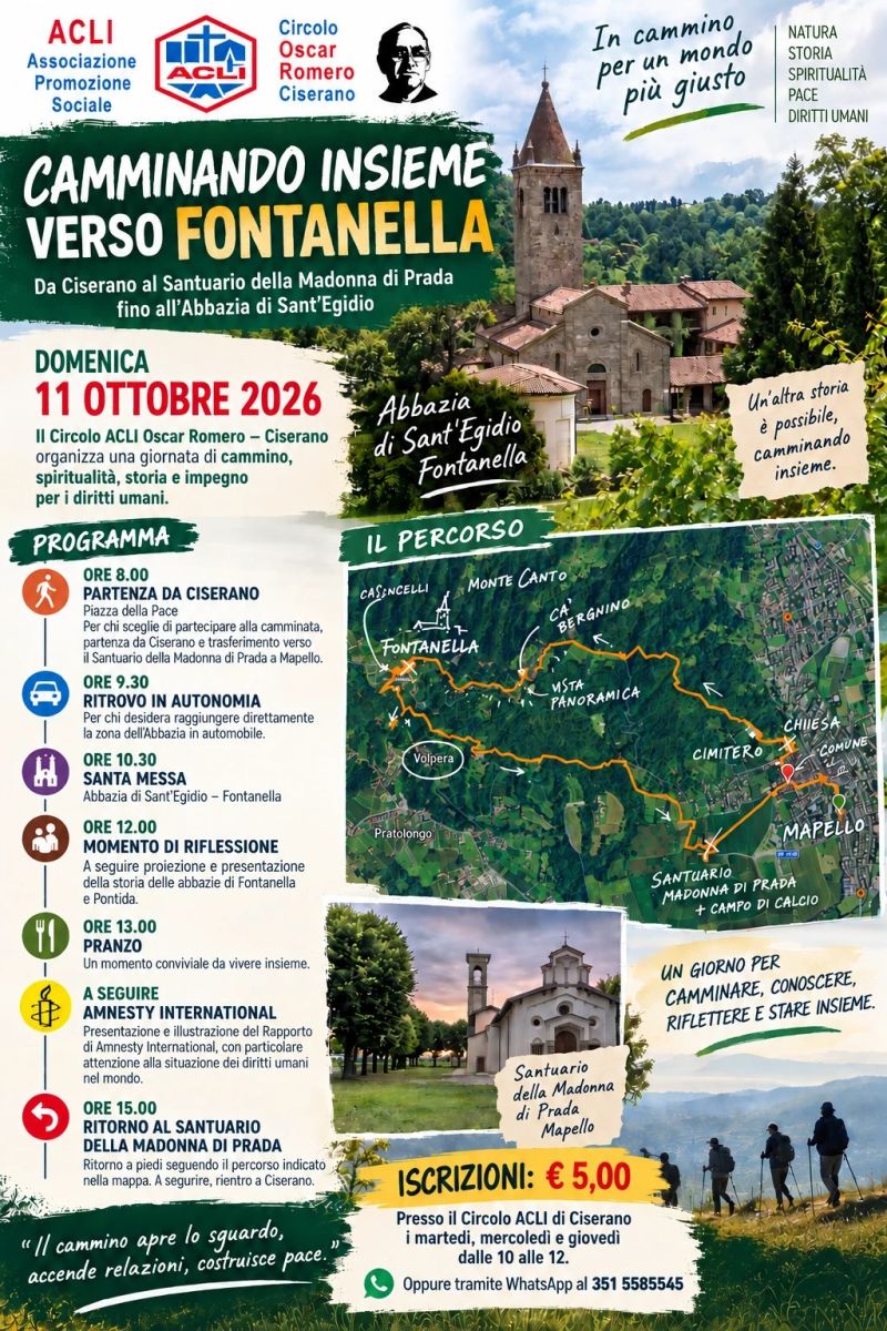 CAMMINANDO INSIEME VERSO FONTANELLA (BG) - CIRCOLO ACLI OSCAR ROMERO CISERANO (BG)