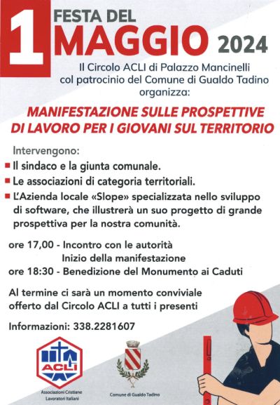 Manifestazione sulle prospettive di lavoro per i giovani sul territorio - Circolo Acli Palazzo Mancinelli (PG)