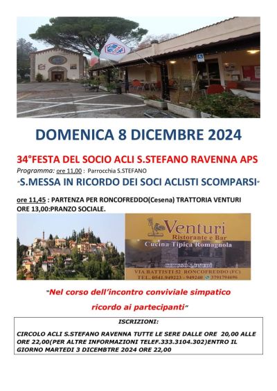 S. Messa in ricordo dei soci aclisti scomparsi - Circolo Acli S. Stefano (RA)