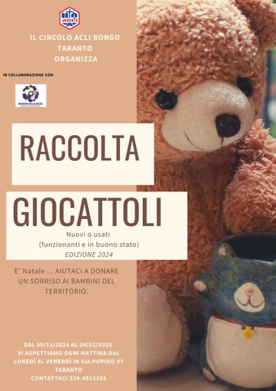 Raccolta giocattoli - Circolo Acli Borgo Taranto (TA)