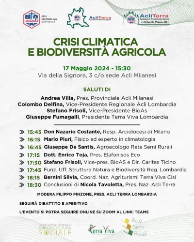 Crisi climatica e biodiversità agricola - Acli Milanesi (MI)