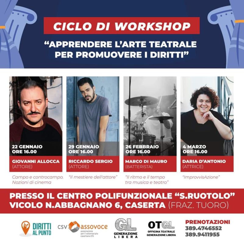 Apprendere l&#039;arte teatrale per promuovere i diritti - Generazione Libera aff. Acli Caserta (CE)