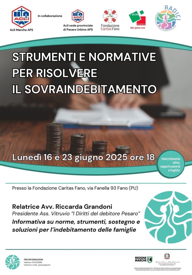 Strumenti e normative per risolvere il sovraindebitamento - Fano (AP) - Acli Marche