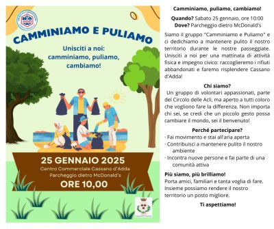 Camminiamo e puliamo - Circolo Acli Cassano D'Adda (MI)