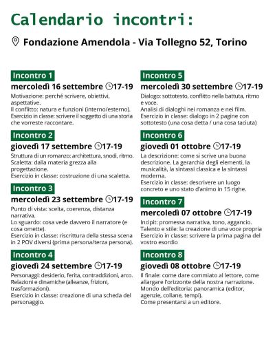 PAGINE IN MOVIMENTO - LABORATORIO DI SCRITTURA CREATIVA - CALENDARIO INCONTRI - TORINO - ACLI TORINO (TO)