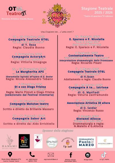 Stagione Teatrale 2025/2026 - Caserta - Generazione Libera aff. Acli Caserta (CE)