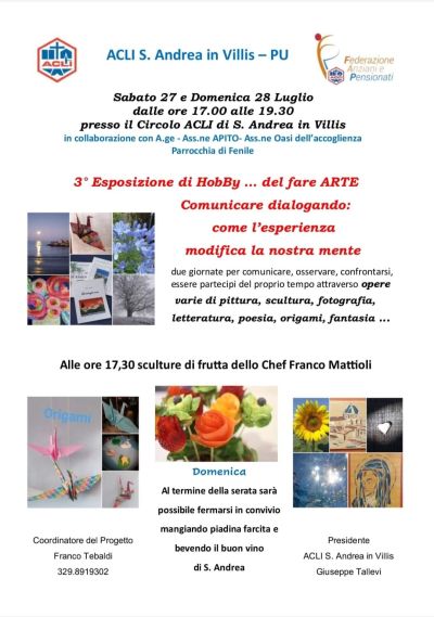 3° Esposizione di HobBy.. del fare ARTE - Circolo Acli S. Andrea in Villis (PU)