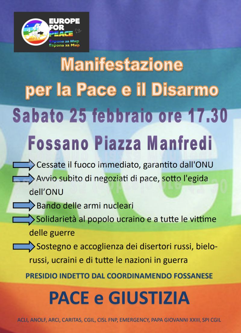 Manifestazione per la Pace e il Disarmo - Acli Fossano (CN)