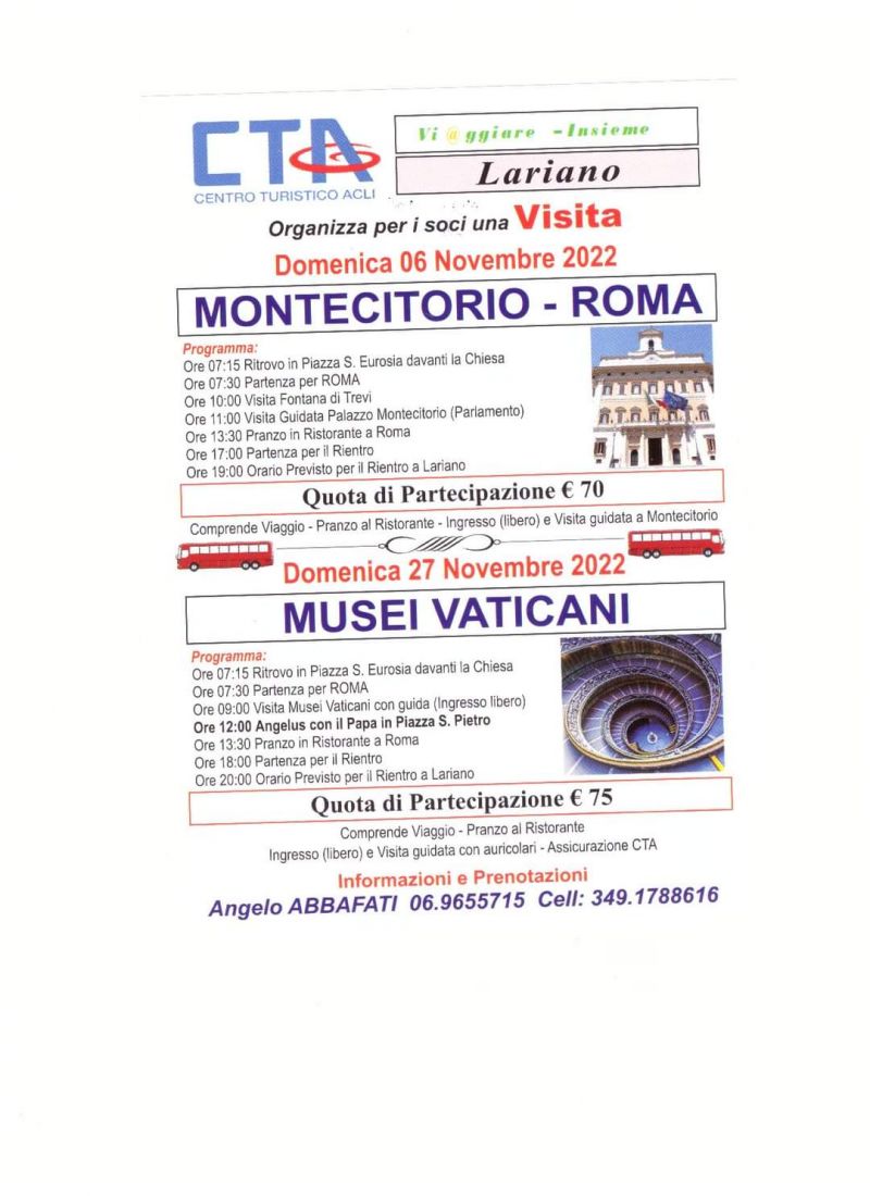 Visita Musei Vaticani - CTA &quot;Viaggiare Insieme&quot; (RM)