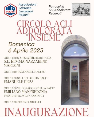 Inaugurazione Circolo Acli Addolorata "Insieme" - Acli Macerata (MC)