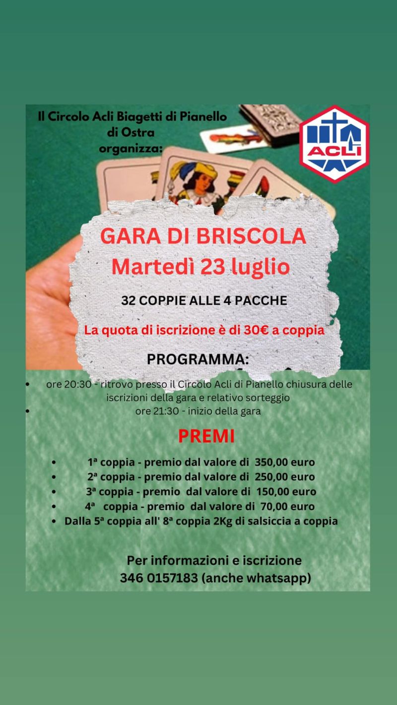 Gara di Briscola - Circolo Acli Pianello di Ostra (AN)