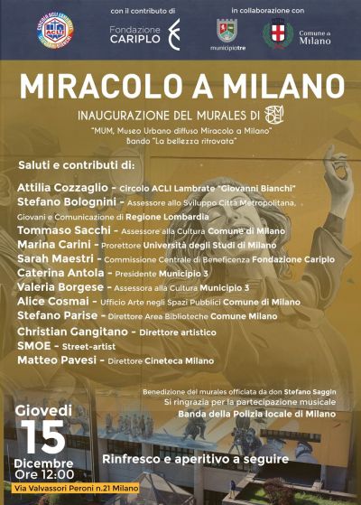 Inaugurazione del Murale Miracolo a Milano - Circolo Acli Lambrate (MI)