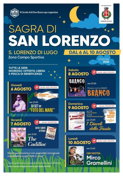 SAGRA DI SAN LORENZO - SAN LORENZO DI LUGO (RA) - CIRCOLO ACLI DON BOSCO APS (RA)
