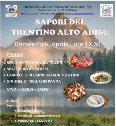 Sapori del Trentino Alto Adige - Circolo Acli Lambrate (MI)