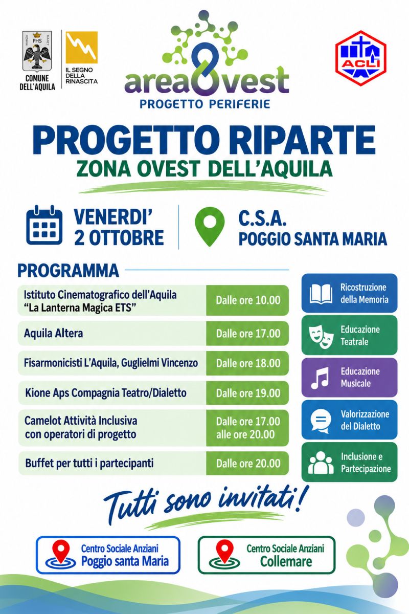 PROGETTO RIPARTE - ZONA OVEST DELL'AQUILA - POGGIO SANTA MARIA (AQ) - ACLI L'AQUILA