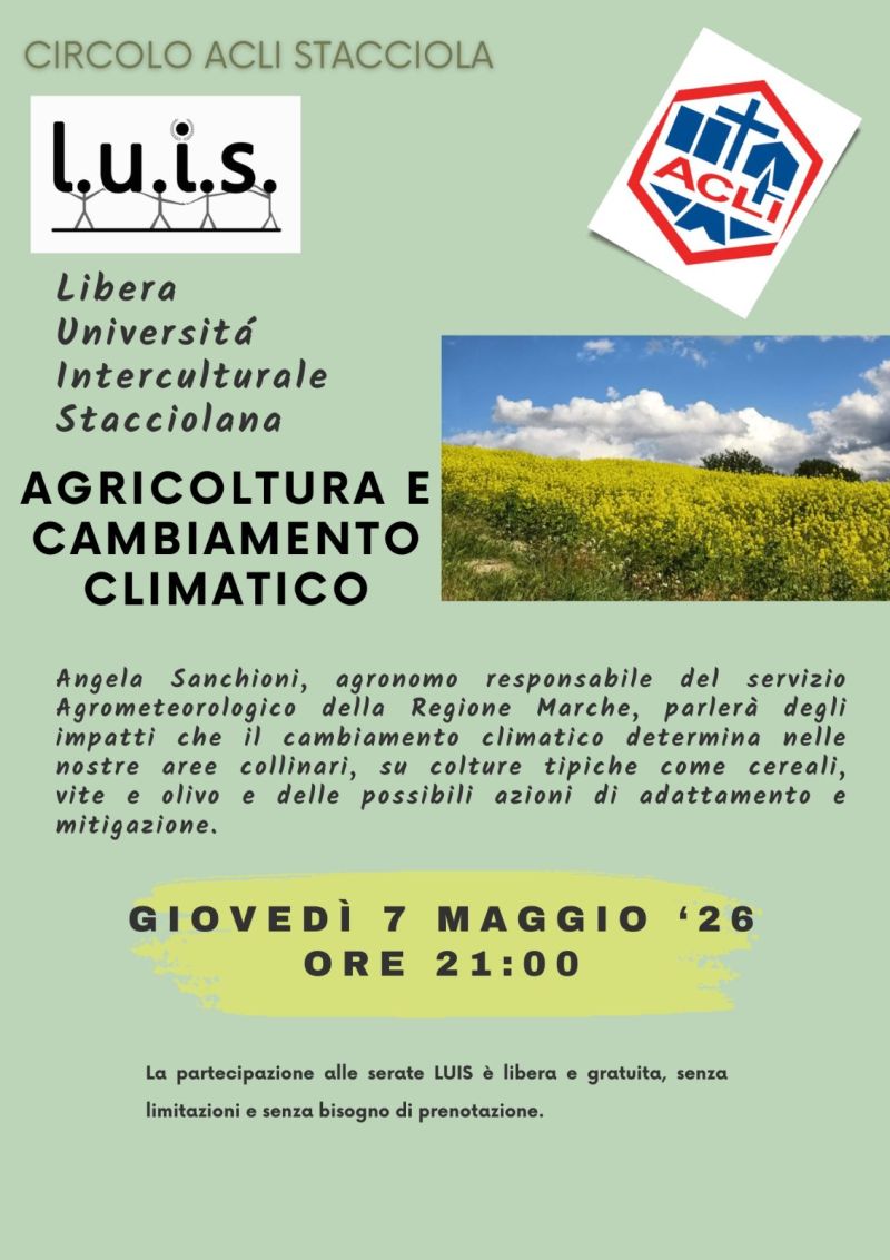 AGRICOLTURA E CAMBIAMENTO CLIMATICO - STACCIOLA