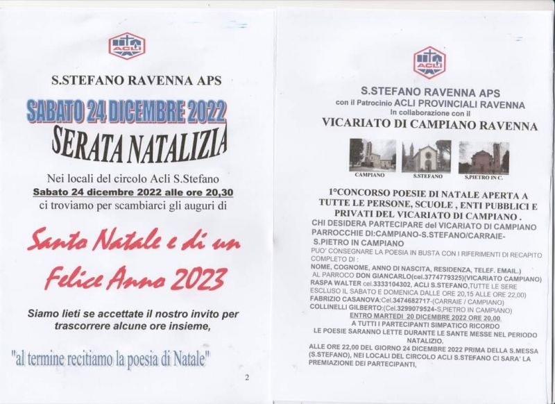 Serata Natalizia -  Circolo Acli Santo Stefano (RA)