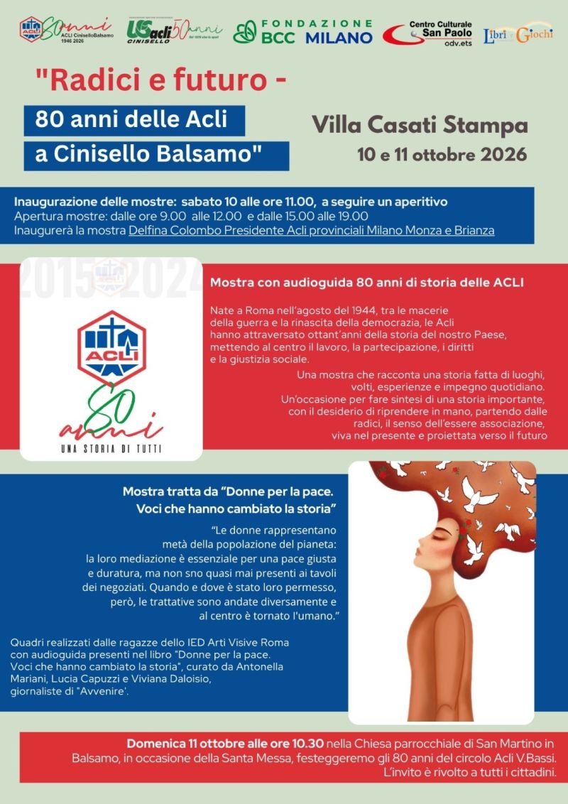 RADICI E FUTURO - 80 ANNI DELLE ACLI DI CINISELLO BALSAMO - MOSTRA - CINISELLO BALSAMO (MI) - US ACLI CINISELLO BALSAMO (MI) - CIRCOLO ACLI CINISELLO BALSAMO (MI)