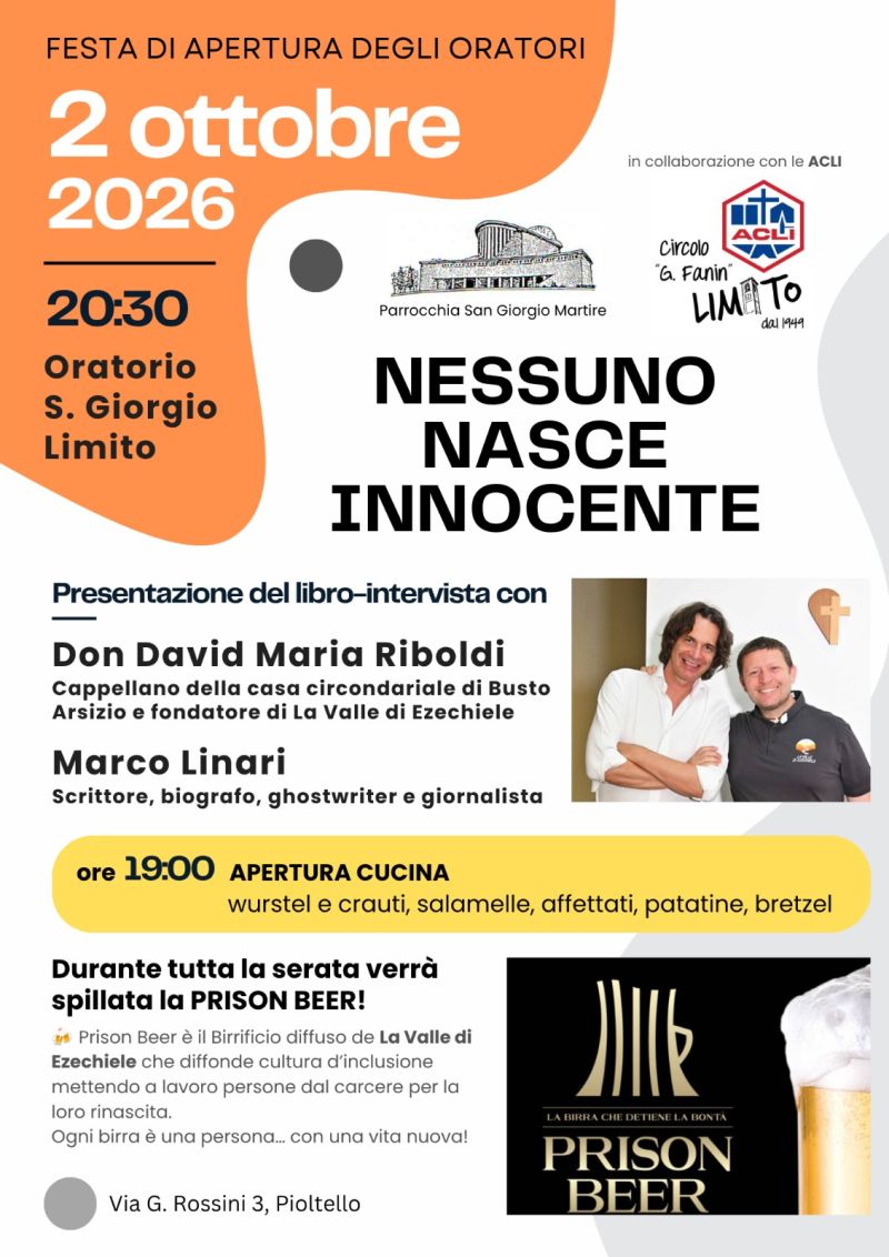 NESSUNO NASCE INNOCENTE - PRESENTAZIONE LIBRO E INTERVISTA - PIOLTELLO (MI) - CIRCOLO ACLI LIMITO PIOLTELLO (MI)
