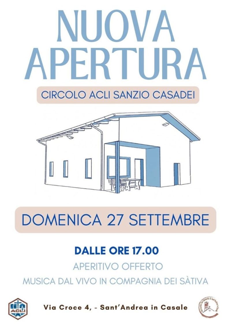 NUOVA APERTURA CIRCOLO ACLI SANZIO CASADEI - SANT'ANDREA IN CASALE (RN)