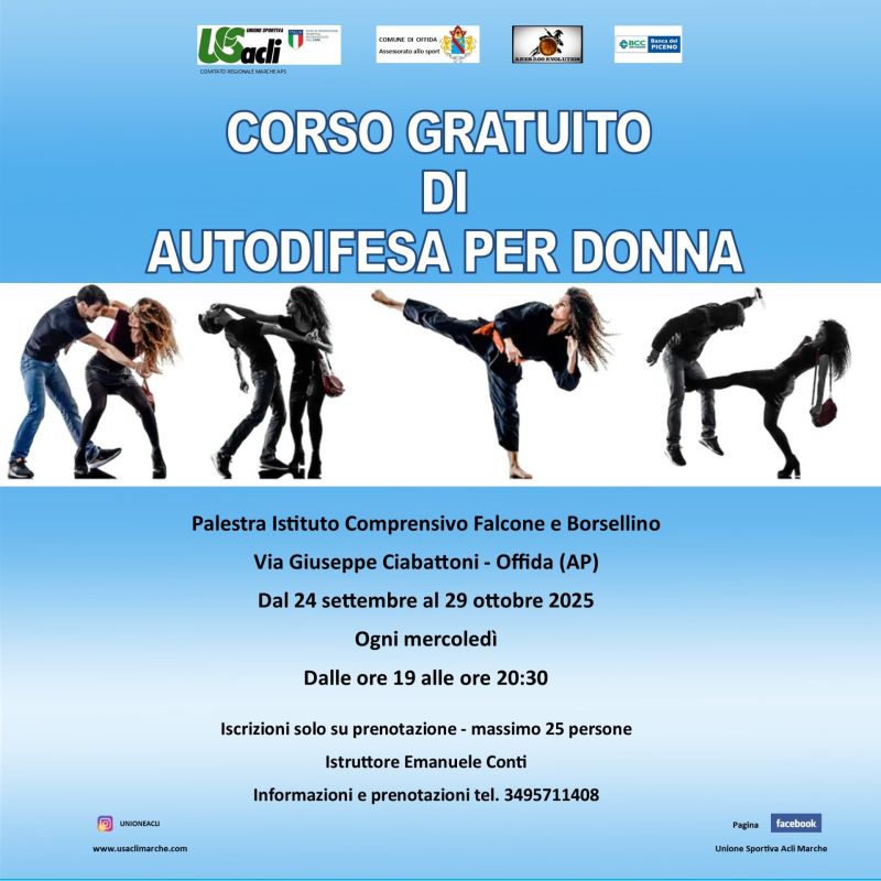 Corso gratuito di autodifesa per donna - Offida (AP) - US Acli Marche