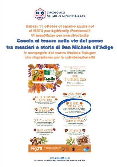 Caccia al tesoro nelle vie del paese - San Michele all'Adige (TN) - Circolo Acli Grumo San Michele (TN)