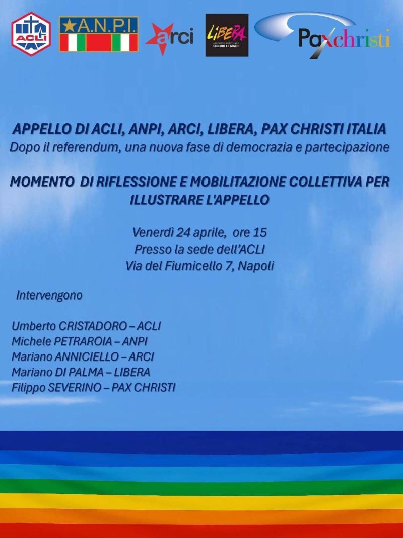 MOMENTO DI RIFLESSIONE E MOBILITAZIONE COLLETTIVA - DOPO IL REFERENDUM - NAPOLI