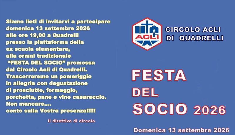 FESTA DEL SOCIO 2026 - CIRCOLO ACLI DI QUADRELLI (TR)