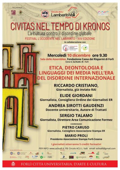 Etica, deontologia e linguaggio dei media nell'era del disordine internazionale - Forlì - Circolo Acli Lamberto Valli (FC)