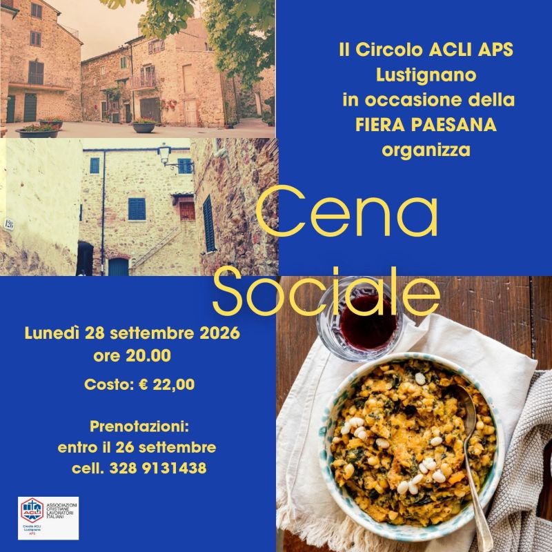 FIERA PAESANA - CENA SOCIALE - LUSTIGNANO (PI) - CIRCOLO ACLI APS LUSTIGNANO (PI)