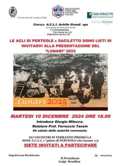 Lunari 2025 - Circolo Acli Perteole (UD)