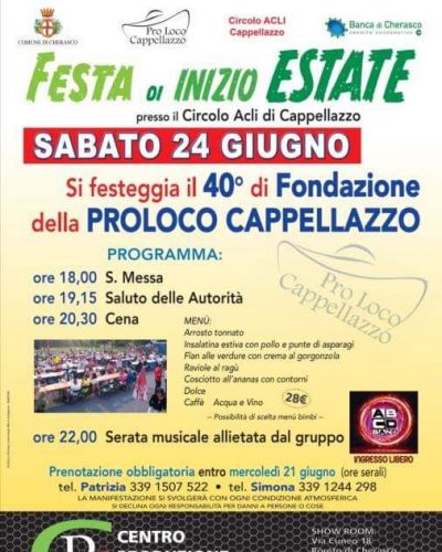 Festa di Inizio Estate - Circolo Acli Cappellazzo (CN)