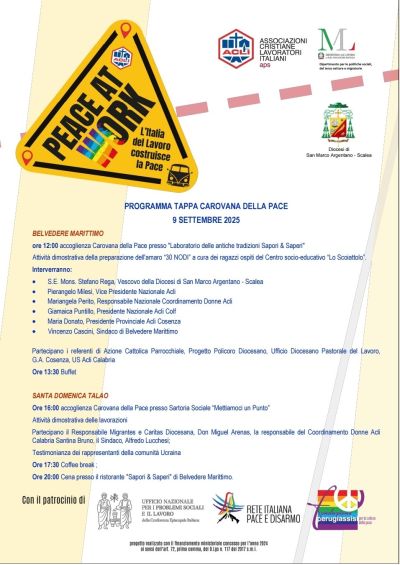 Programma Tappa Carovana della Pace - Belvedere Marittimo (CS) - Acli Cosenza e Circolo Acli Belvedere Marittimo (CS)