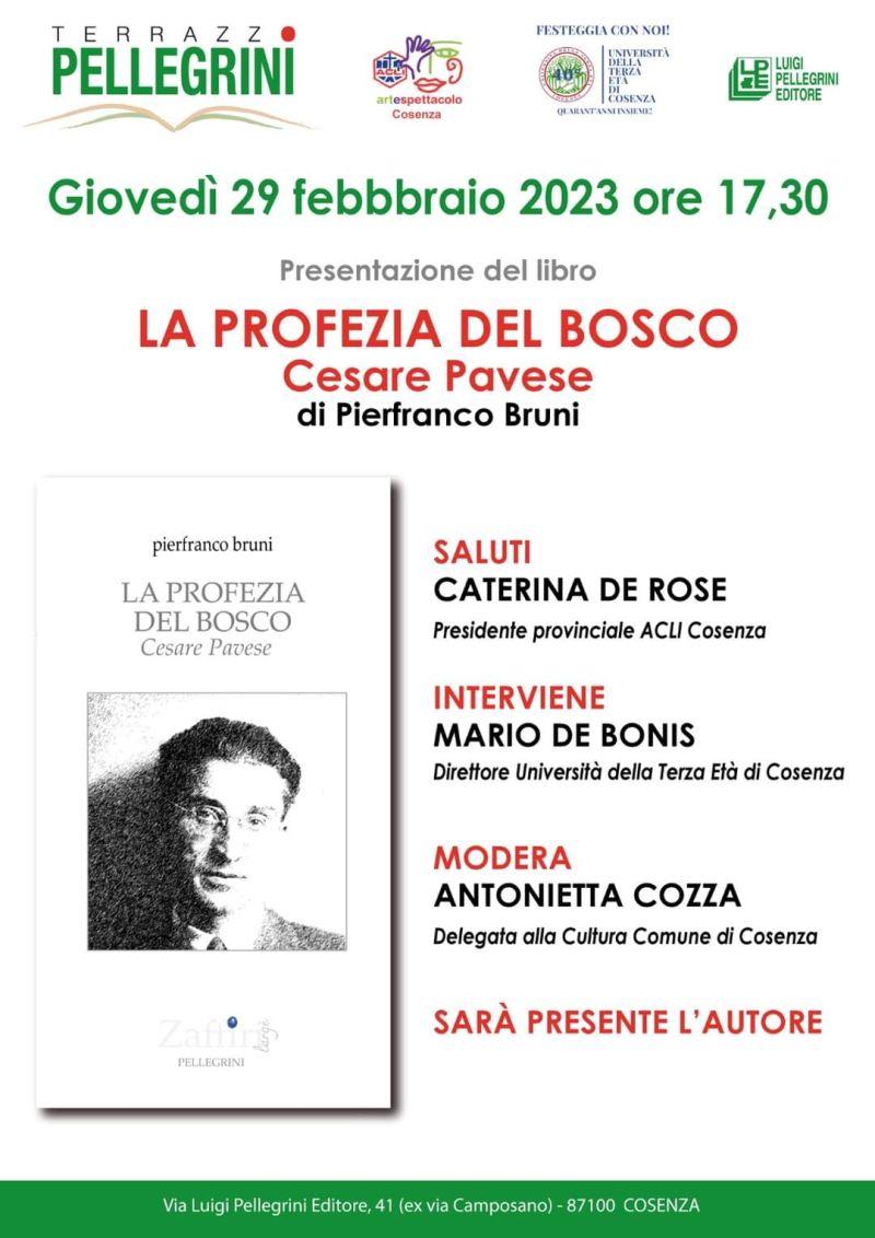 Presentazione del libro "La profezia del bosco: Cesare Pavese" - Acli Arte e Spettacolo Cosenza (CS)