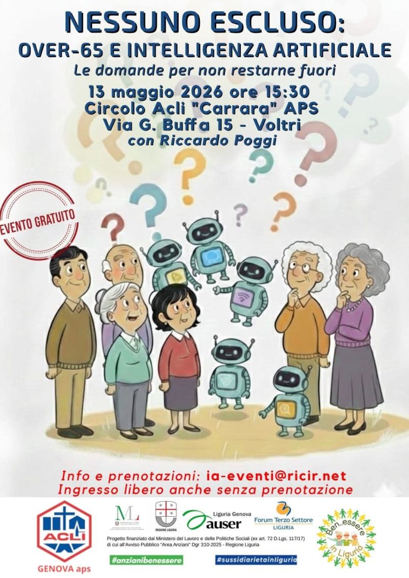 NESSUNO ESCLUSO: OVER-65 E INTELLIGENZA ARTIFICIALE - VOLTRI (GE)